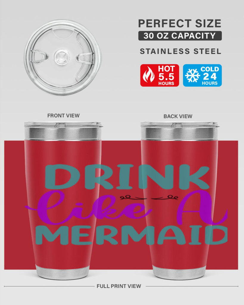 Drink Like A Mermaid 139#- mermaid- Tumbler