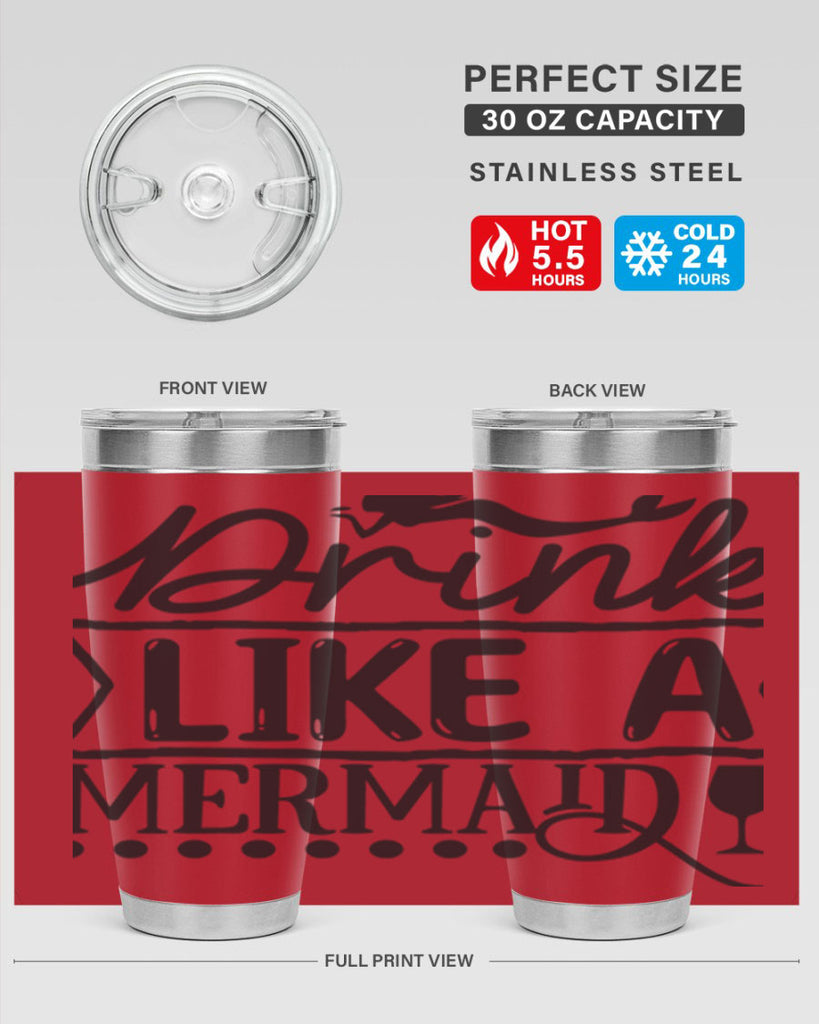 Drink like a mermaid 147#- mermaid- Tumbler