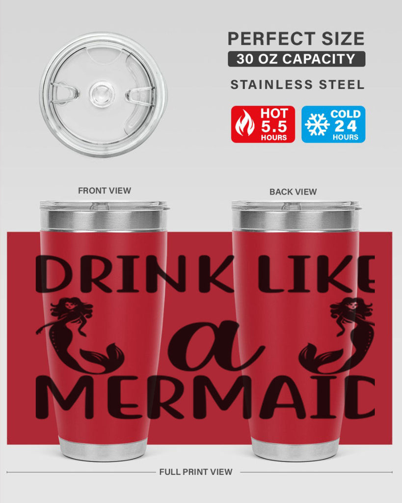 Drink like a mermaid 148#- mermaid- Tumbler