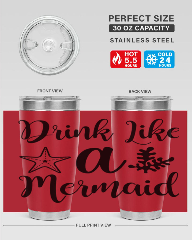 Drink like a mermaid 149#- mermaid- Tumbler