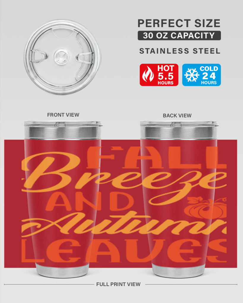 Fall Breeze and Autumn Leaves 92#- fall- Tumbler