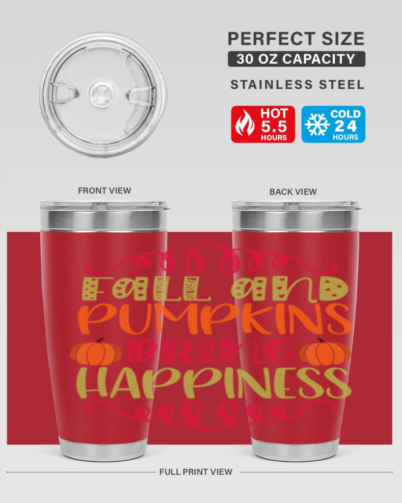 Fall and Pumpkins bring Happiness 86#- fall- Tumbler