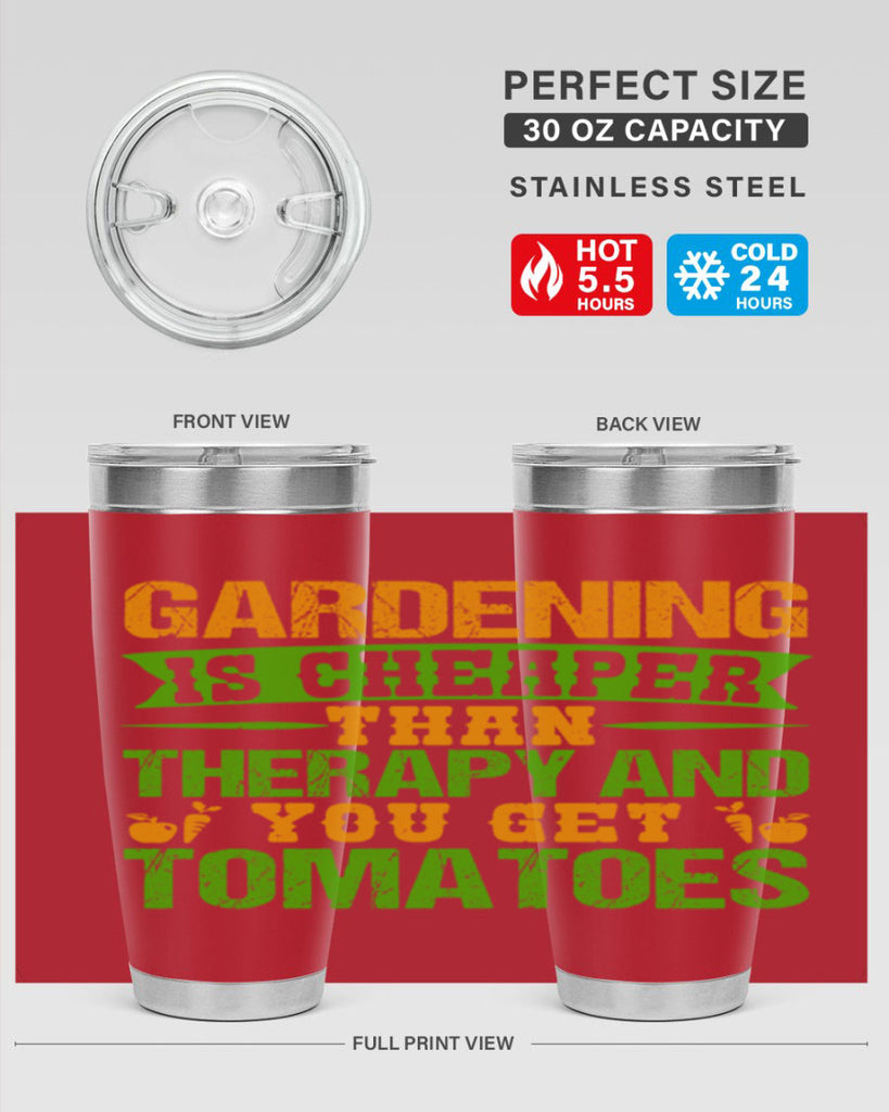 Gardening is cheaper than therapy 63#- farming and gardening- Tumbler