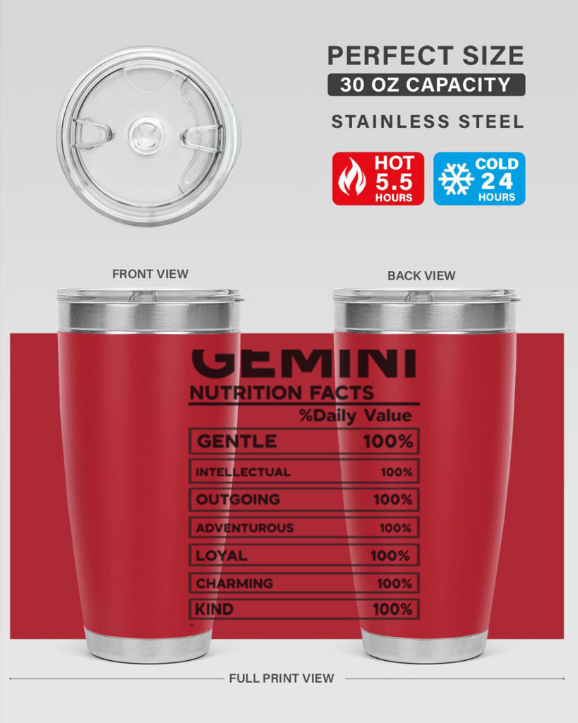 Gemini Nutrition Facts 220#- zodiac- Tumbler