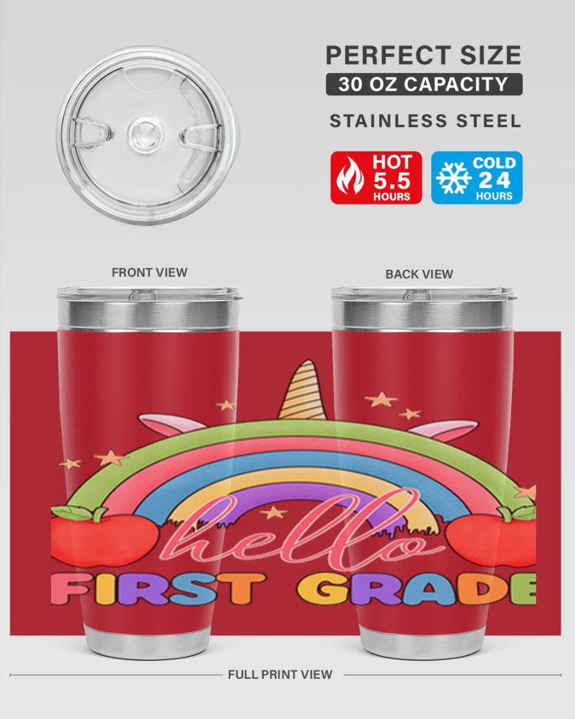 Hello 1st Grade Unicorn Rainbow 12#- 1st grade- Tumbler