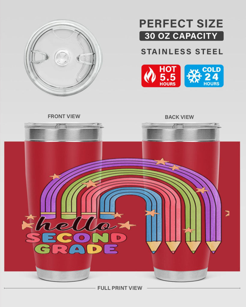 Hello 2nd Grade Pencil Rainbow 11#- second grade- Tumbler