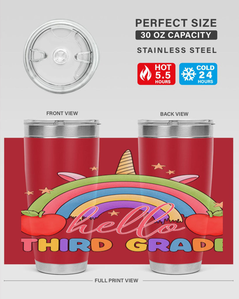 Hello 3rd Grade Unicorn Rainbow 13#- 3rd grade- Tumbler