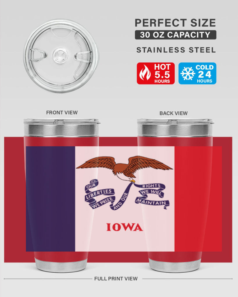 Iowa 37#- Us Flags- Tumbler