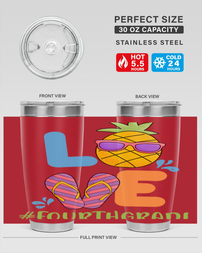 LOVE 4th Grade Summer Pineapple 18#- 4th  grade- Tumbler