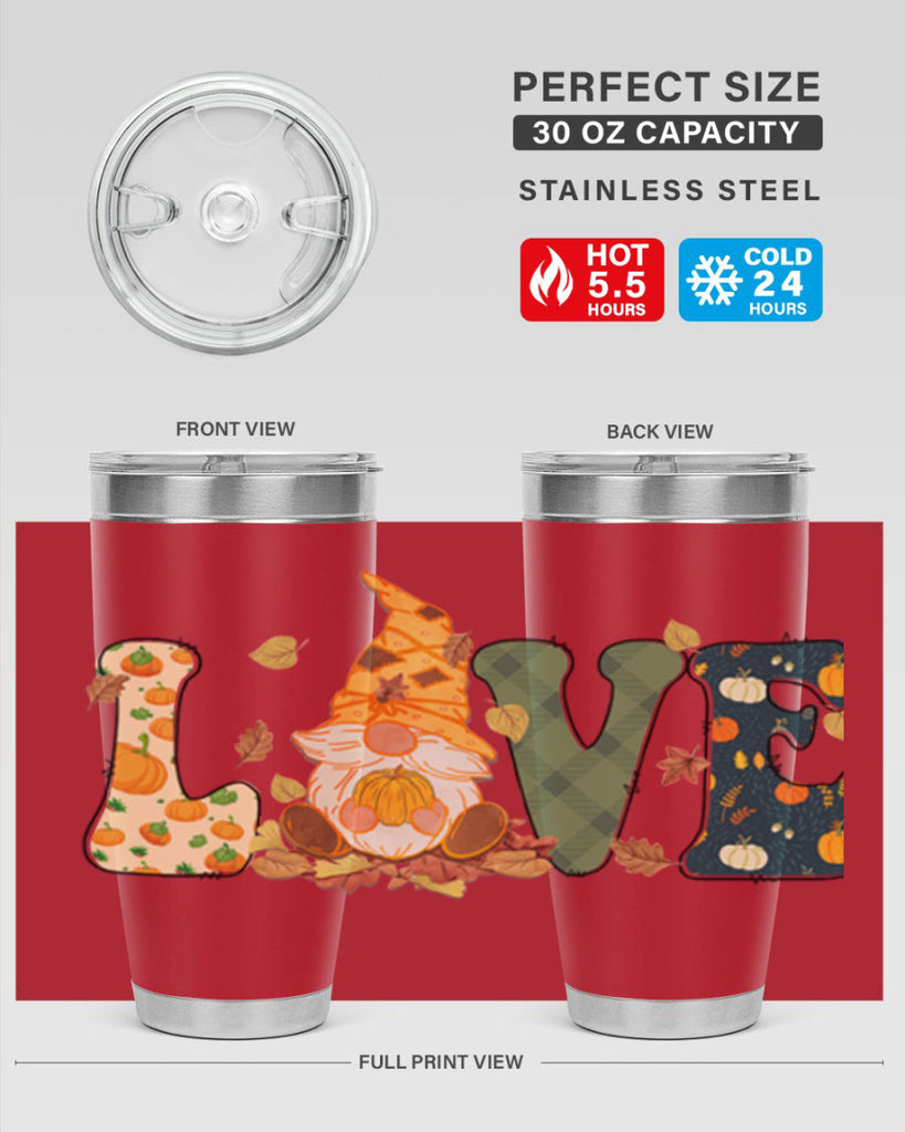 LOVEFallAutumnGnome 415#- fall- Tumbler