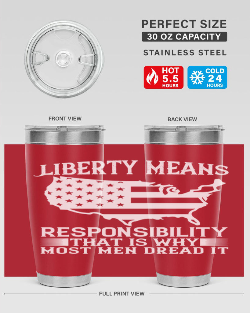 Liberty means responsibility That is why most men dread it Style 130#- Fourt Of July- Tumbler