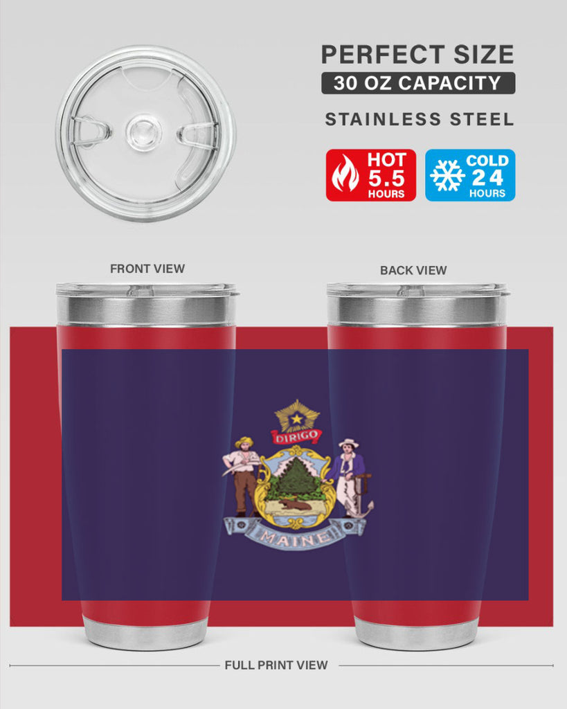 Maine 33#- Us Flags- Tumbler