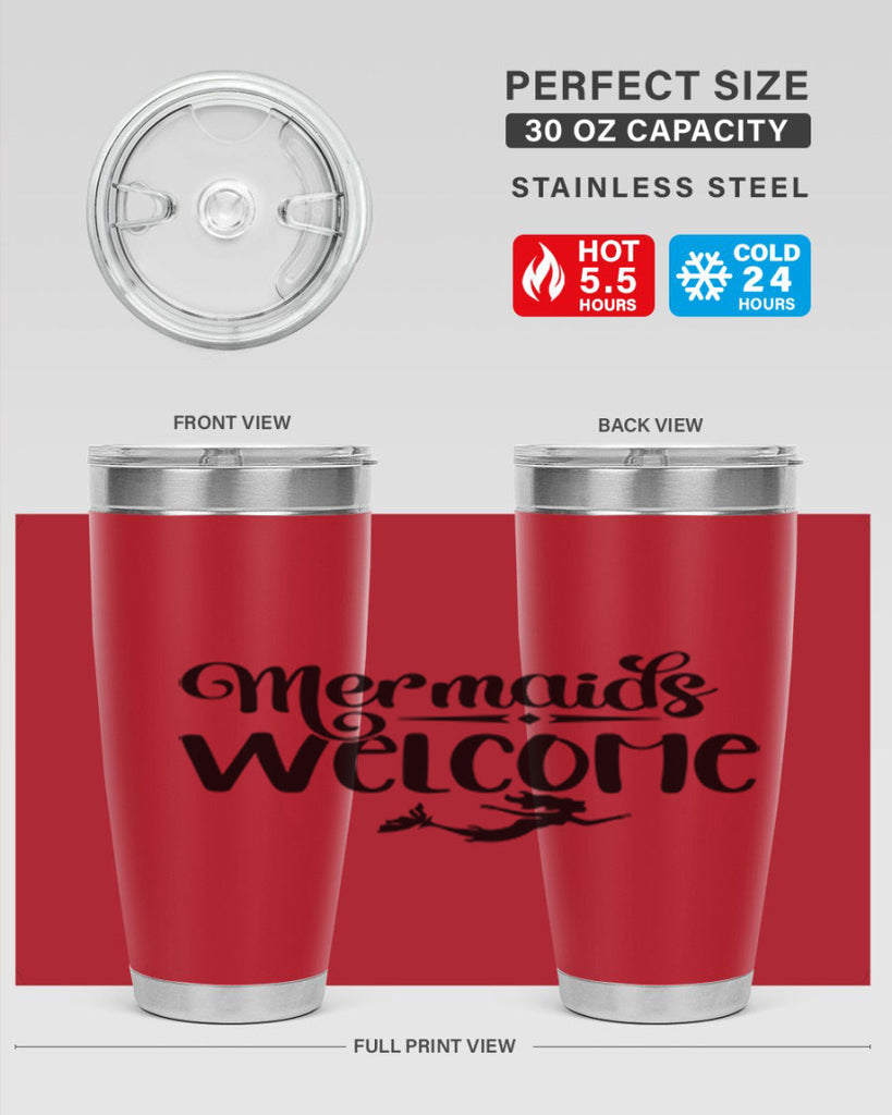 Mermaids Welcome 473#- mermaid- Tumbler