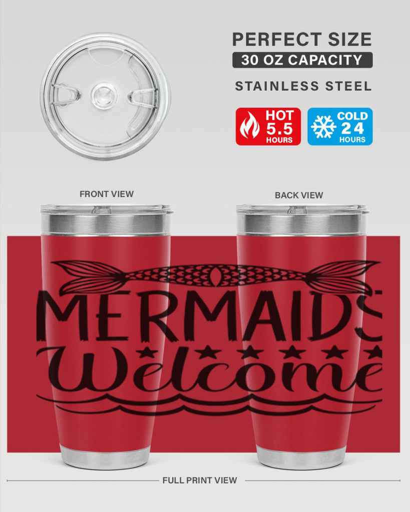 Mermaids Welcome 496#- mermaid- Tumbler