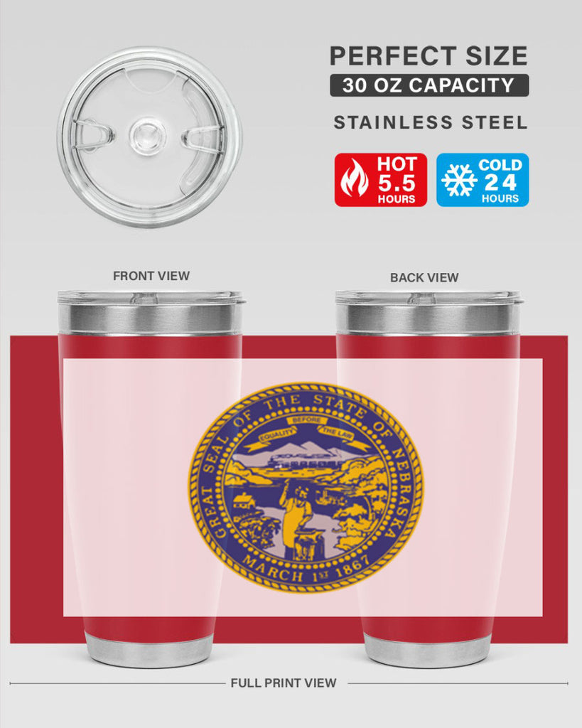 Nebraska 25#- Us Flags- Tumbler