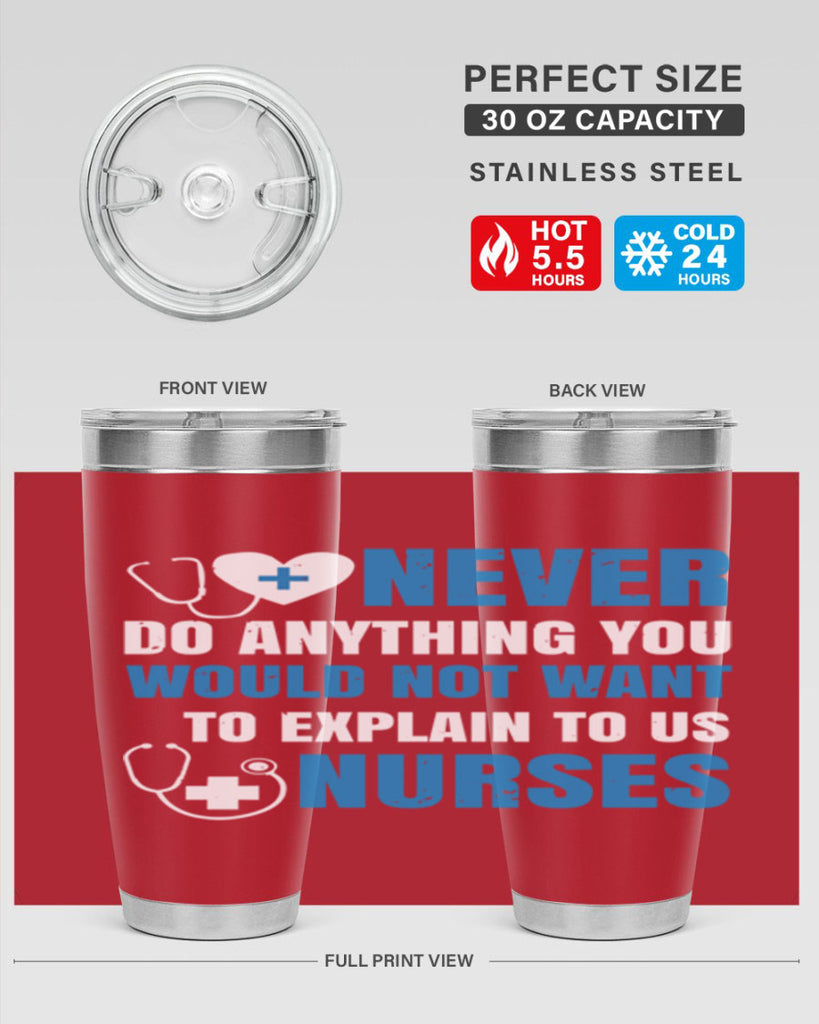 Never do anything you would not want to explain to us nurses Style 297#- nurse- tumbler