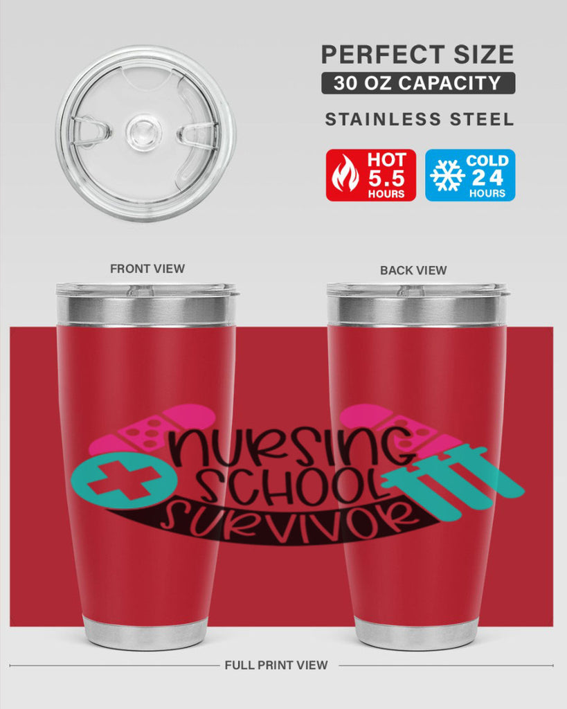 Nursing School Survivor Style Style 64#- nurse- tumbler