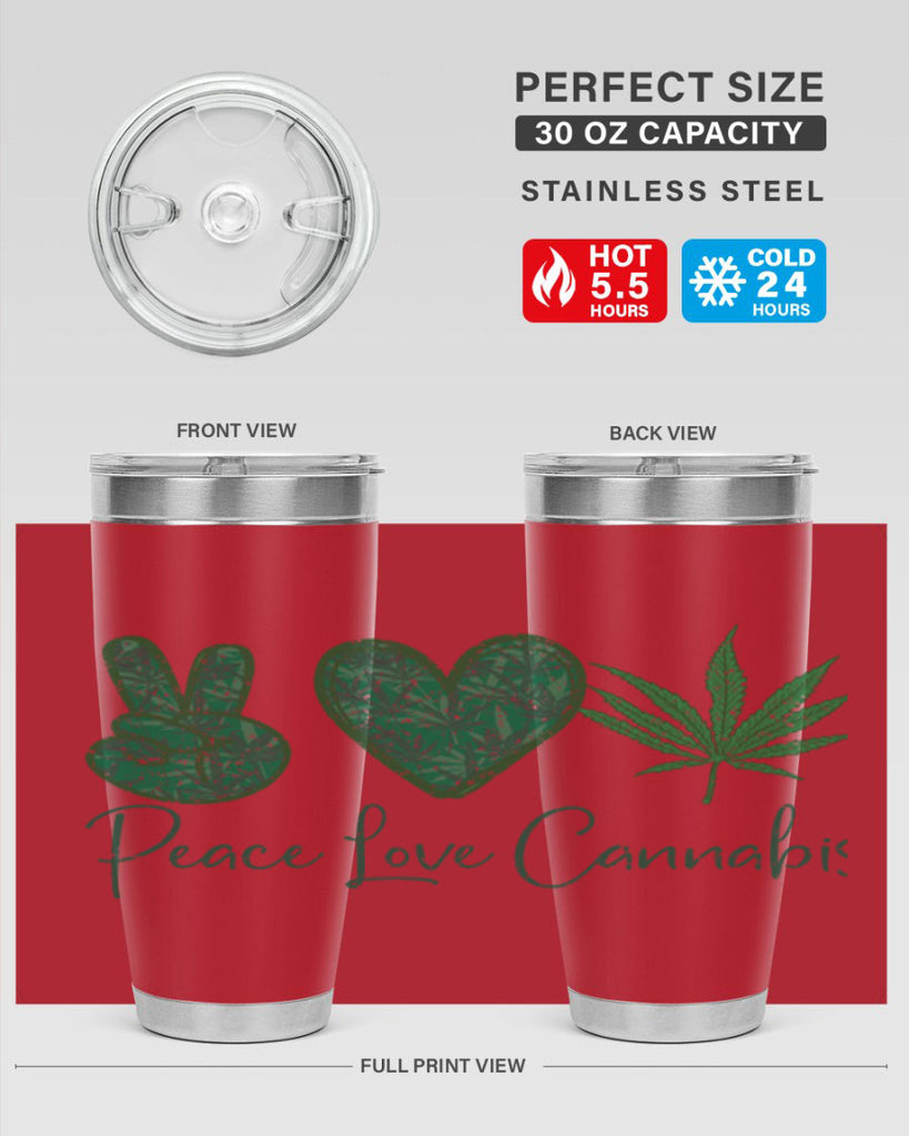 Peace Love Cannabis Sublimation 217#- marijuana- Tumbler