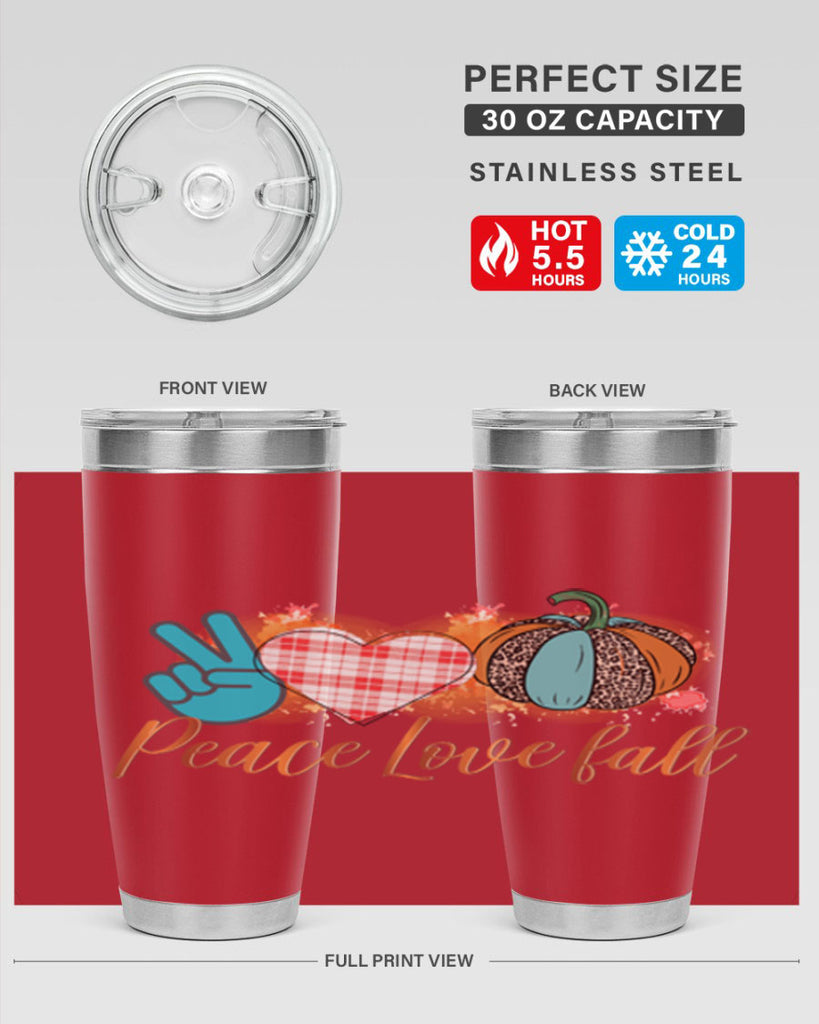 Peace Love Fall 466#- fall- Tumbler