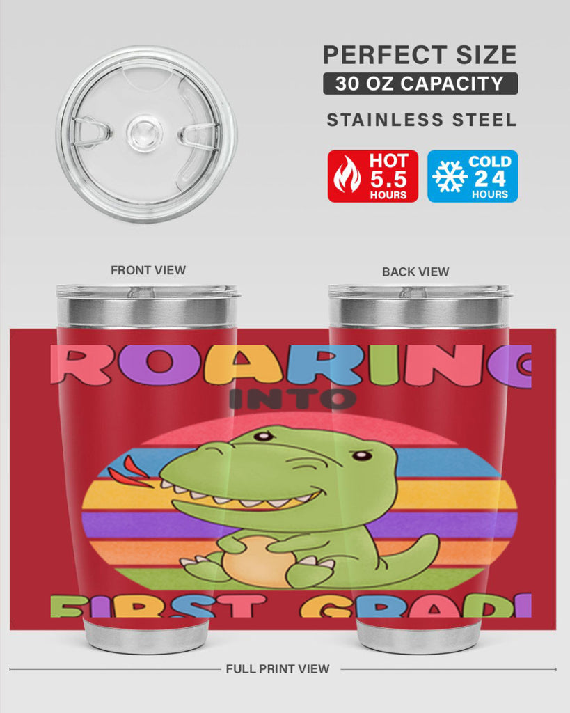 Roaring to 1st Grade Trex 2#- 1st grade- Tumbler