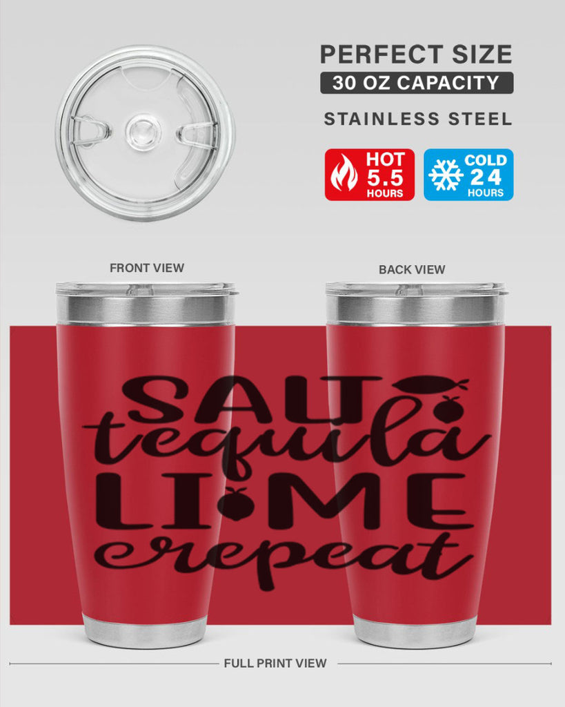 Salt tequila lime repeat 558#- mermaid- Tumbler