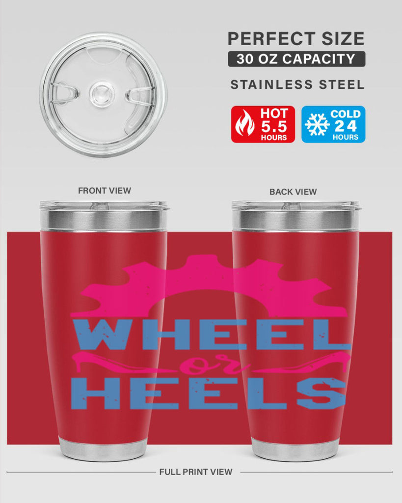 Wheel or Heels Style 8#- baby shower- tumbler