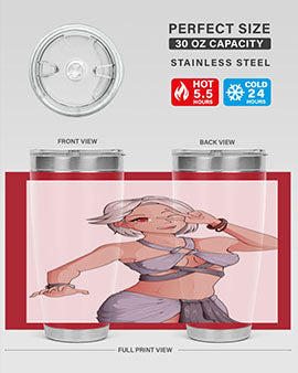 White hair girl wearing summer outfit 40#- anime- Tumbler