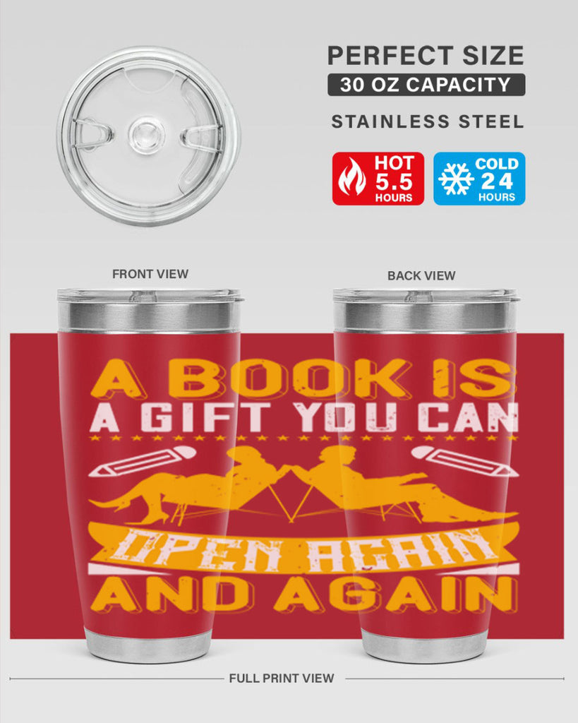 a book is a gift you can open again and again 80#- reading- Tumbler