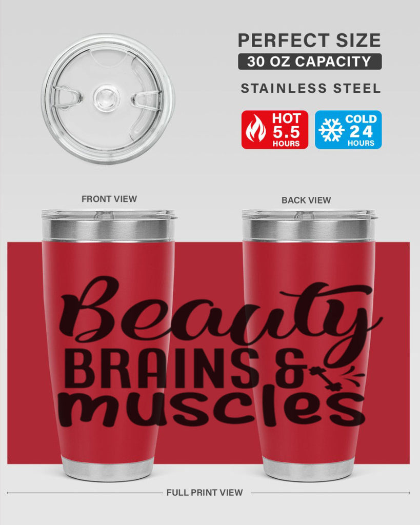 beauty brains muscles 51#- gym- Tumbler