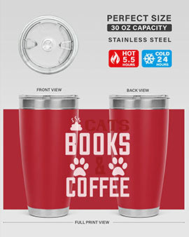 cats books and coffee Style 38#- cat- Tumbler