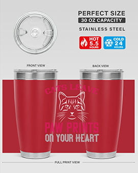 cats leave paw prints on your heart Style 39#- cat- Tumbler