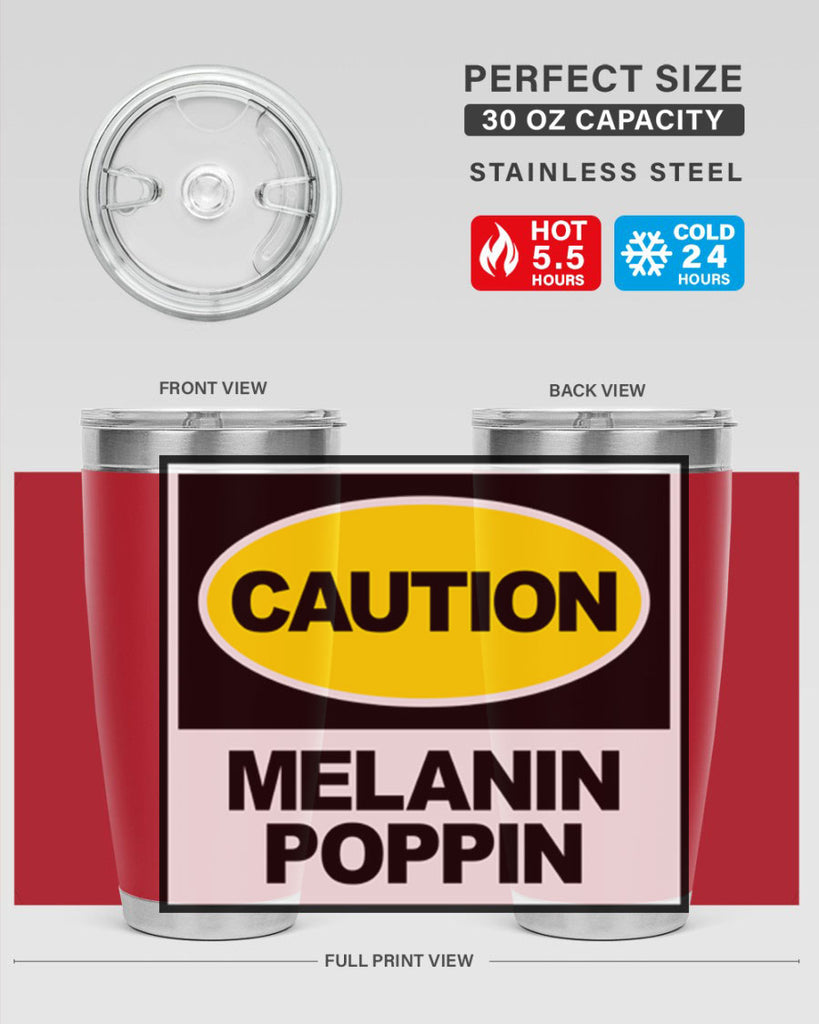 caution melanin poppin 188#- black words phrases- Cotton Tank