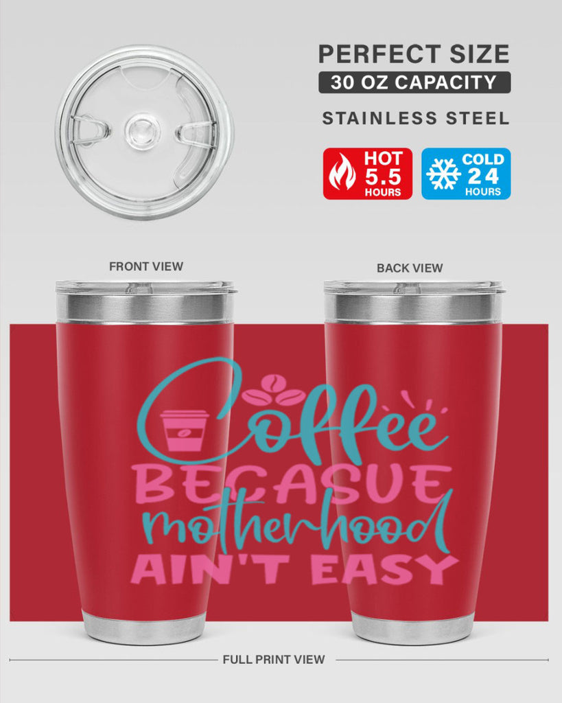 coffee becasue motherhood aint easy 351#- mom- Tumbler