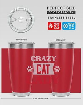 crazy cat lady Style 44#- cat- Tumbler