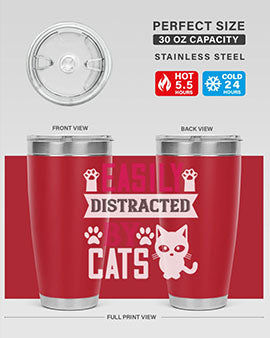 easily distracted by cats Style 47#- cat- Tumbler