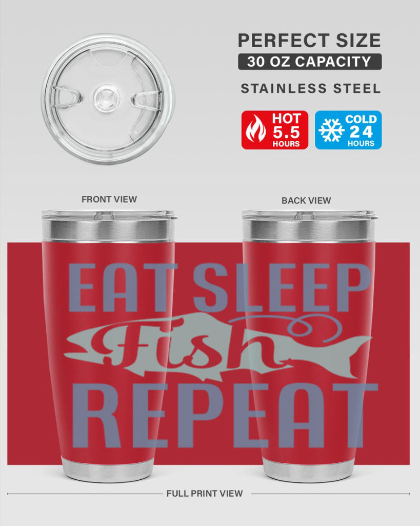 eat sleep fish repeat 222#- fishing- Tumbler