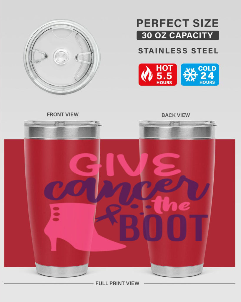 give cancer the boot Style 11#- breast cancer- Tumbler