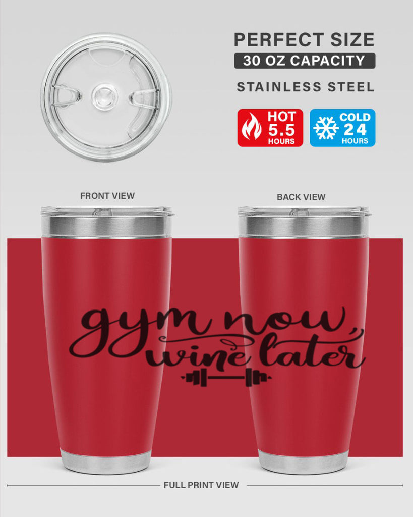 gym now wine later 42#- gym- Tumbler