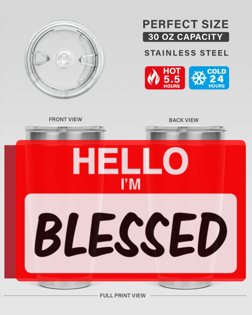 hello im blessed 133#- black words phrases- Cotton Tank