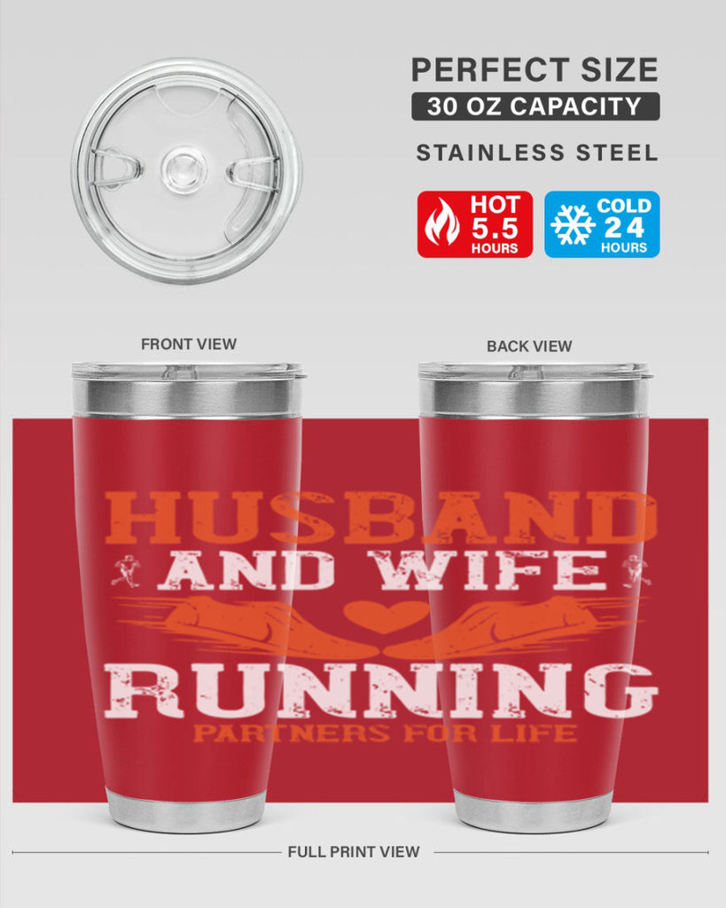 husband and wife running partners for life 41#- running- Tumbler