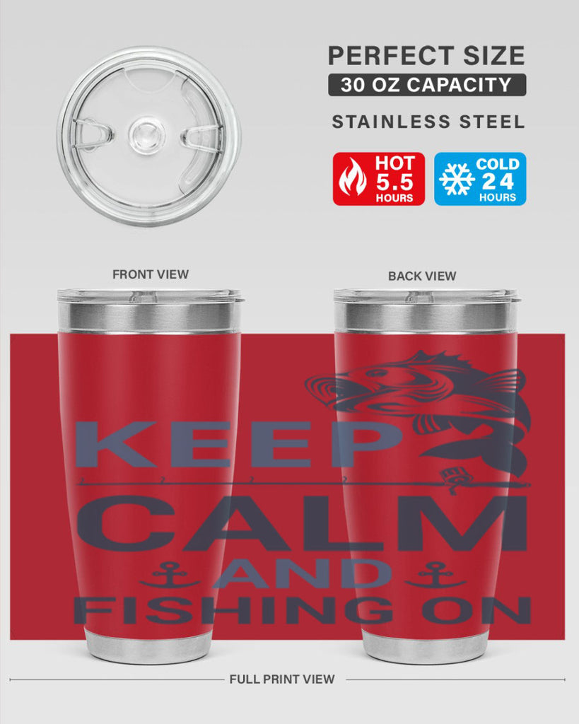 keep calm 65#- fishing- Tumbler