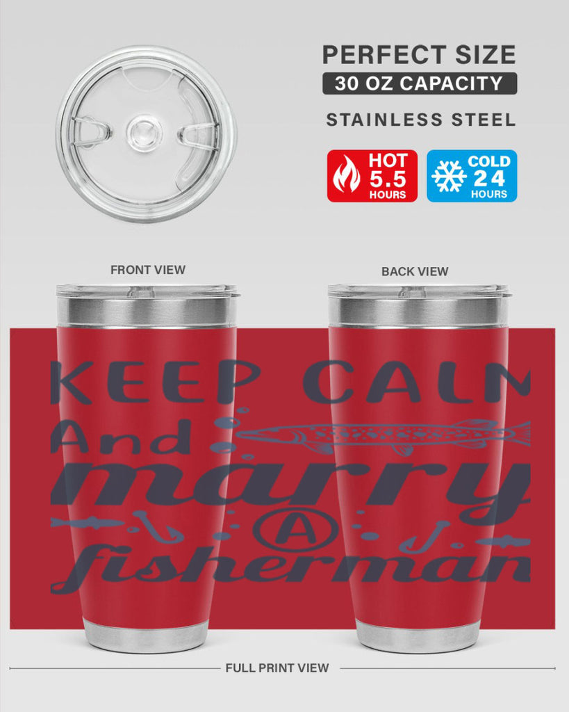 keep calm and merry 66#- fishing- Tumbler