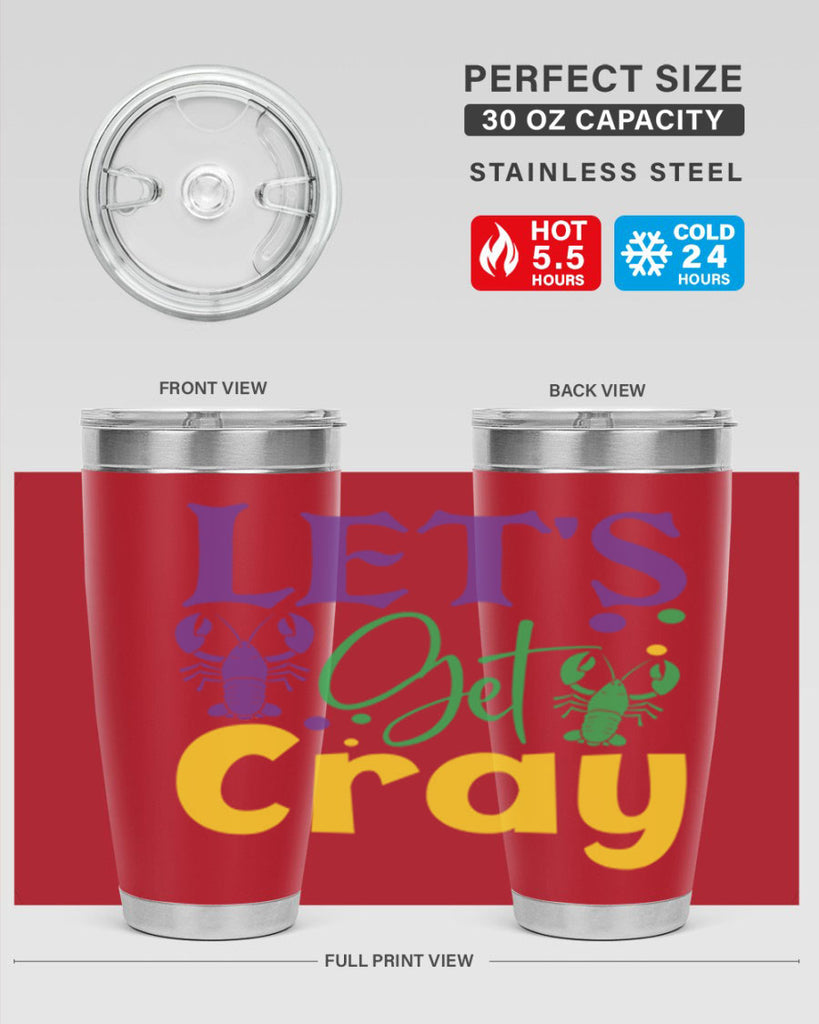 lets get cray 81#- mardi gras- Tumbler