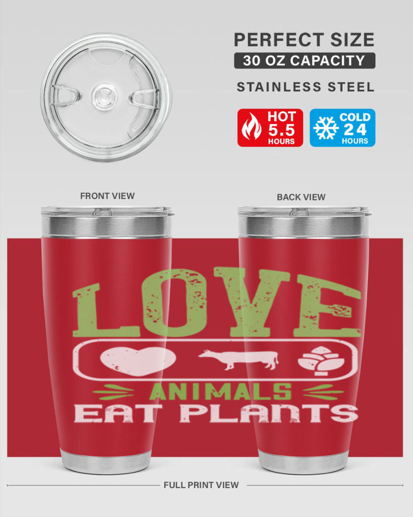 love animals eat plants 33#- vegan- Tumbler