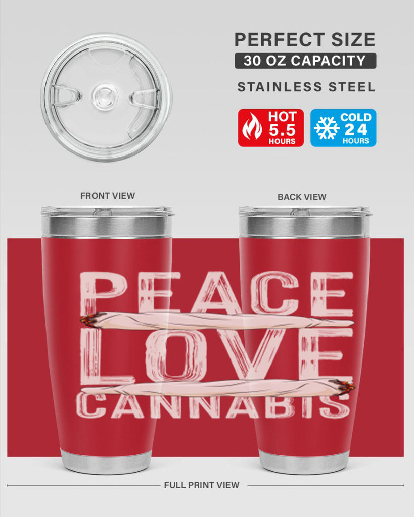 peace love cannabis 216#- marijuana- Tumbler