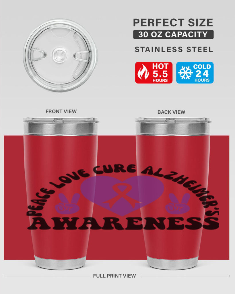 peace love cure alzheimer s awareness 206#- alzheimers- Cotton Tank