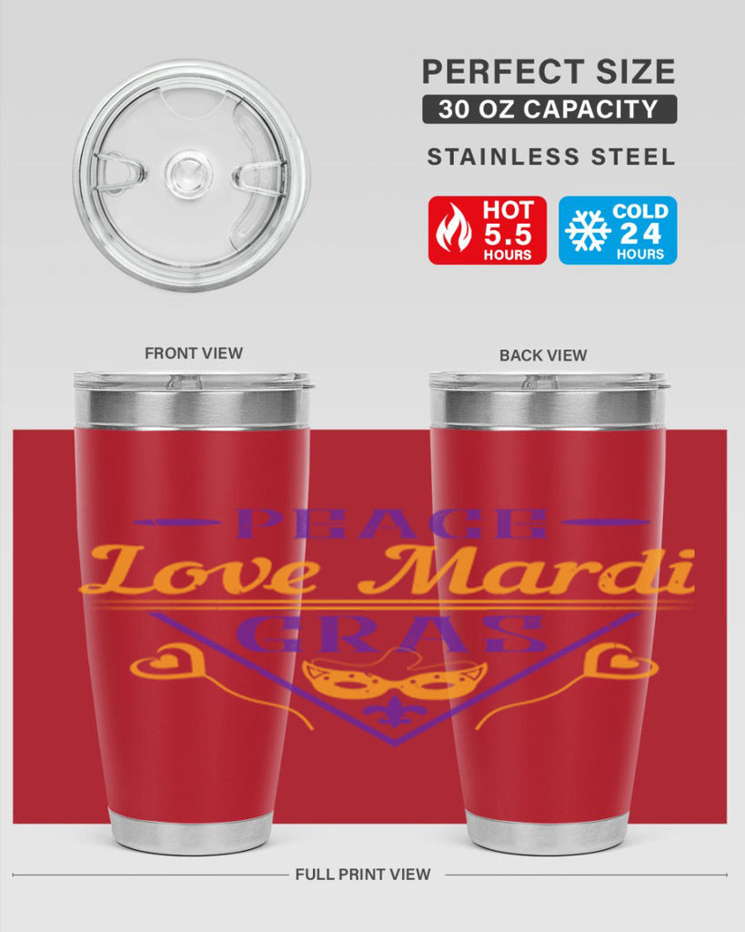 peace love mardi gras 39#- mardi gras- Tumbler