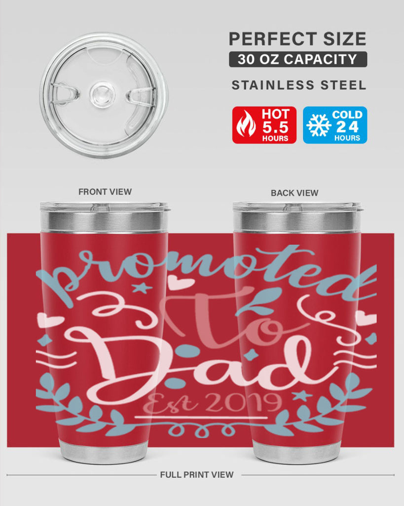 promoted to dad est 10#- fathers day- Tumbler