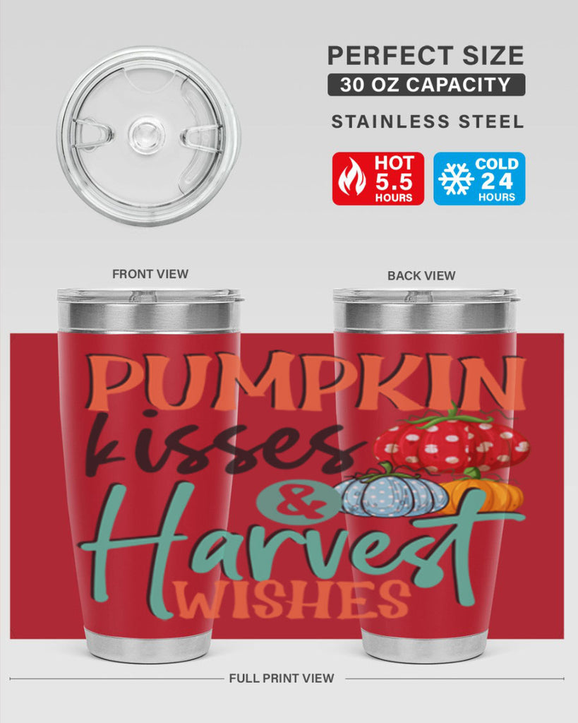 pumpkin kisses harvest wishes 526#- fall- Tumbler