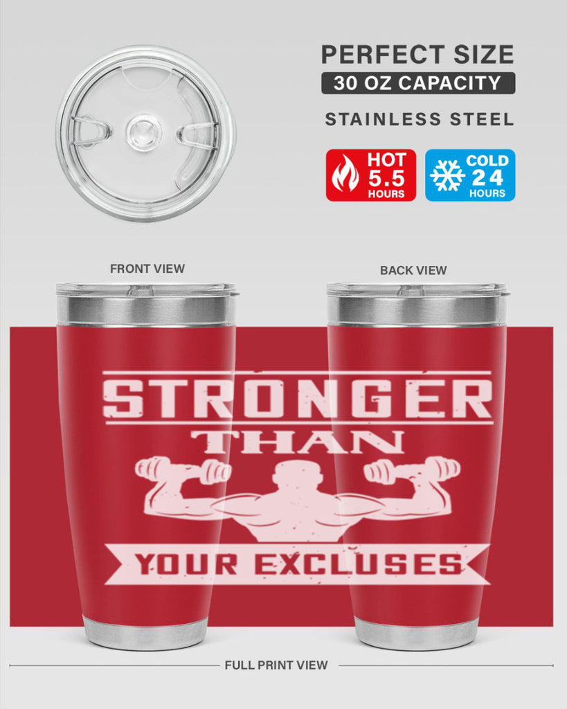 stronger than your excluses 71#- gym- Tumbler